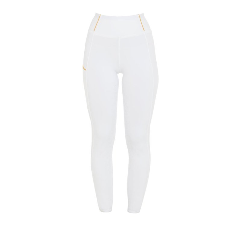 Equestro Leggings da donna con fodera in pile - Bianco