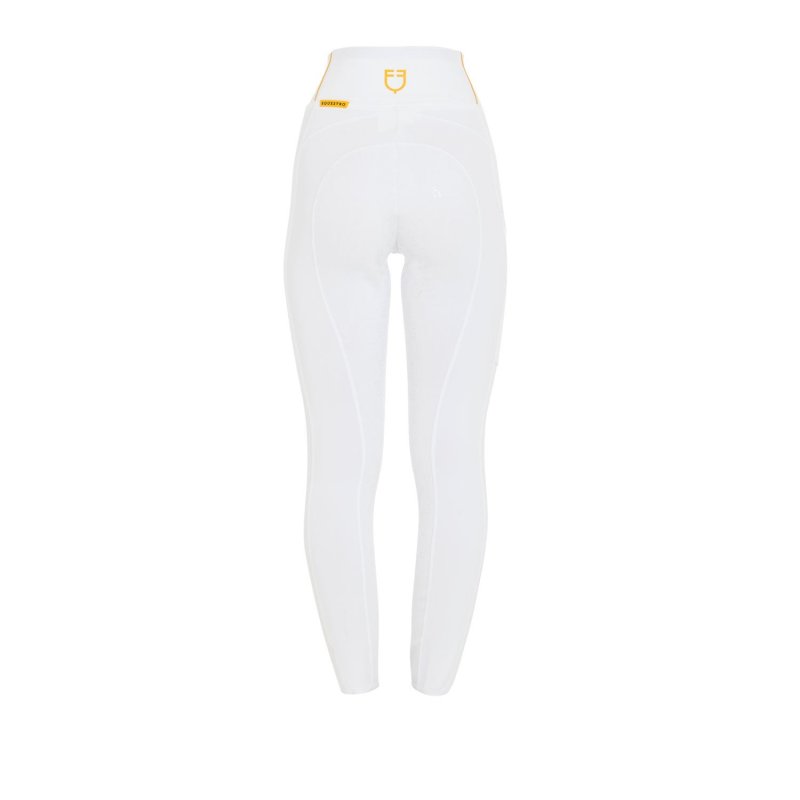 Equestro Leggings da donna con fodera in pile - Bianco