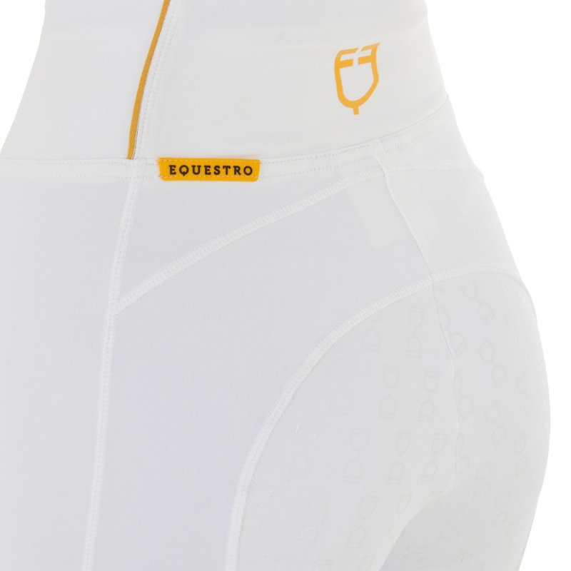 Equestro Leggings da donna con fodera in pile - Bianco