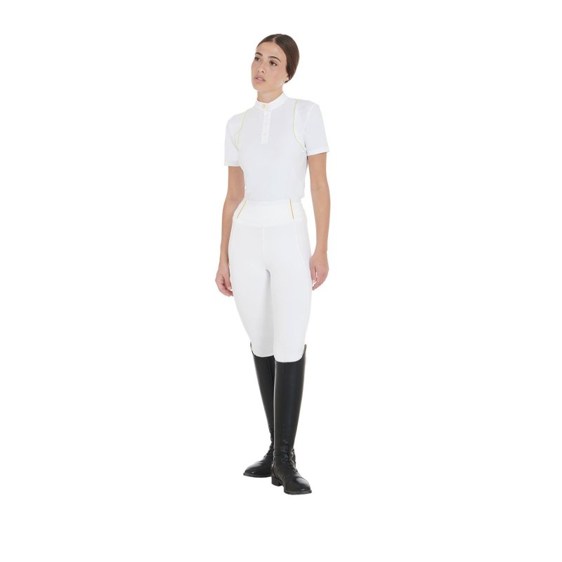 Equestro Leggings da donna con fodera in pile - Bianco
