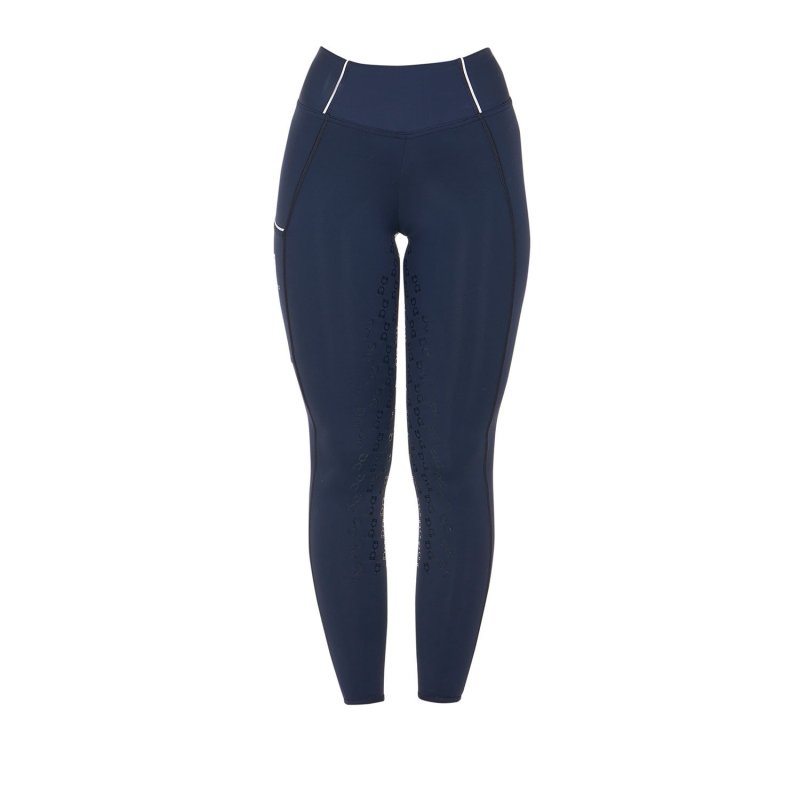 Equestro Leggings donna slim fit full grip - Blu navy