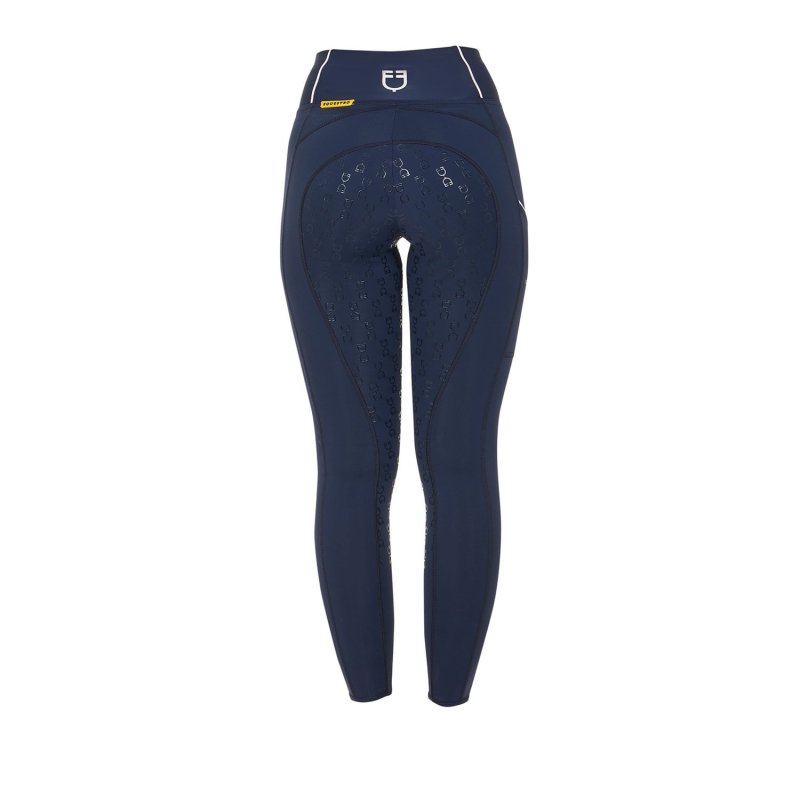 Equestro Leggings donna slim fit full grip - Blu navy