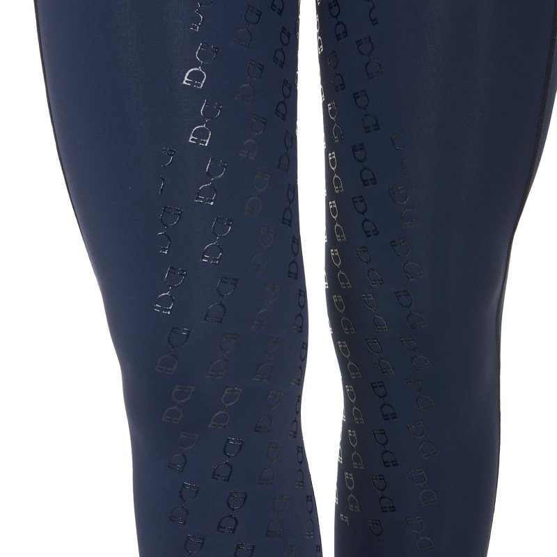 Equestro Leggings donna slim fit full grip - Blu navy
