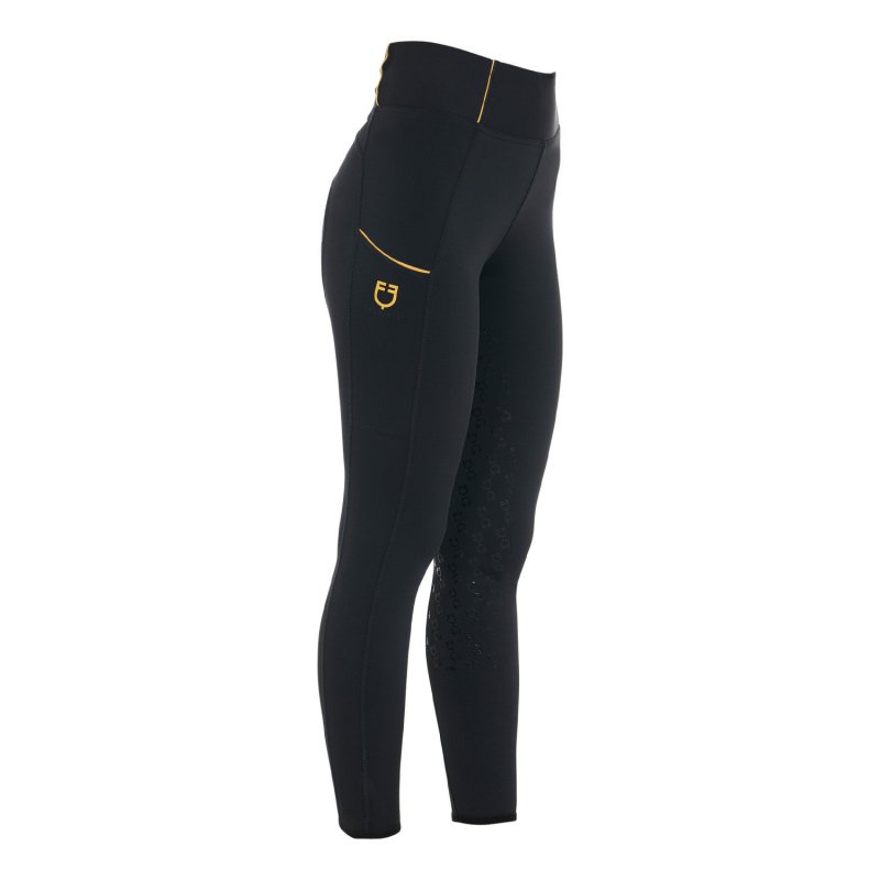 Equestro Leggings donna slim fit full grip - Nero