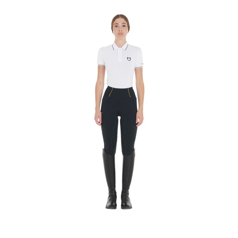 Equestro Leggings donna slim fit full grip - Nero