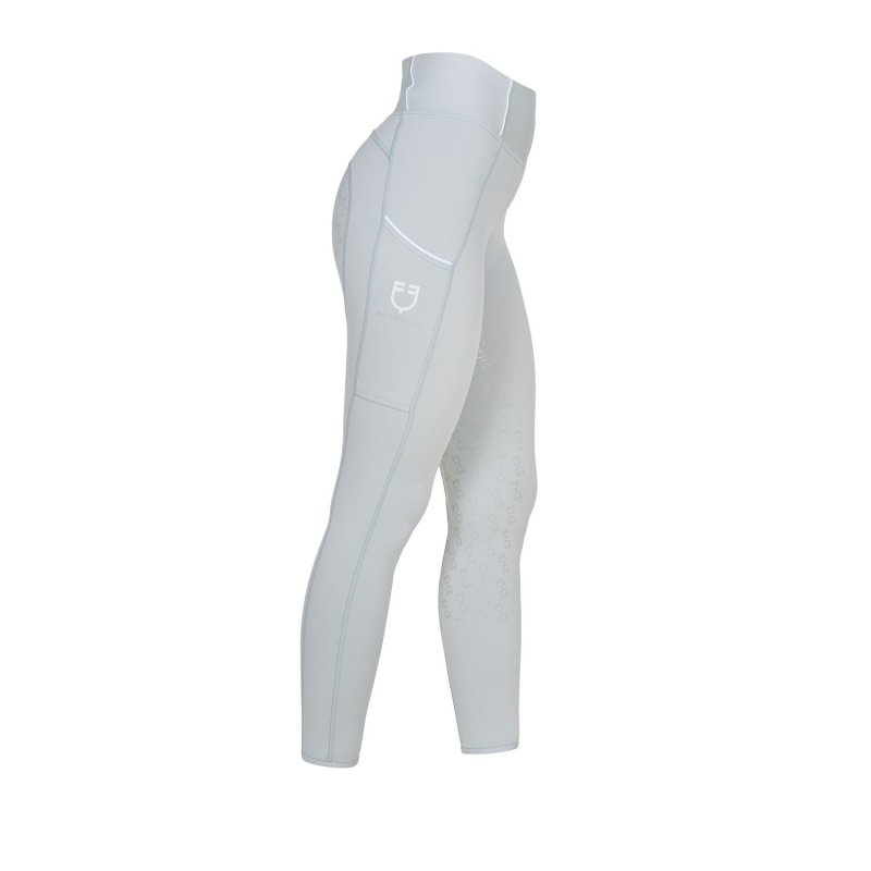 Equestro Leggings donna slim fit full grip - Bianco