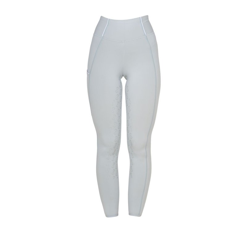 Equestro Leggings donna slim fit full grip - Bianco