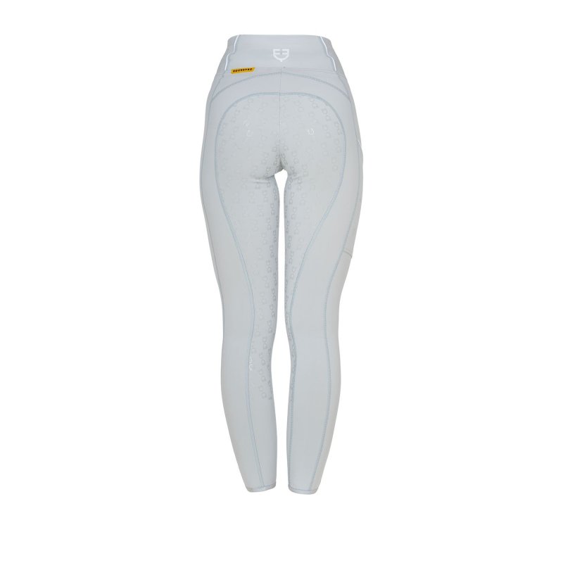 Equestro Leggings donna slim fit full grip - Bianco