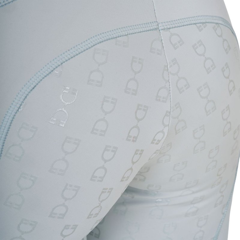 Equestro Leggings donna slim fit full grip - Bianco