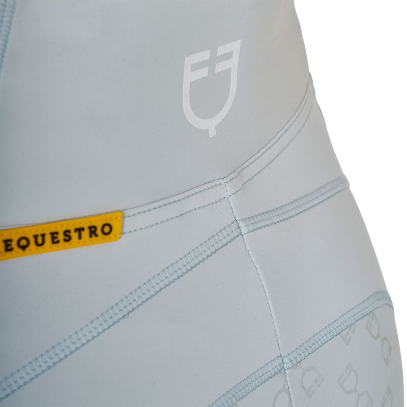 Equestro Leggings donna slim fit full grip - Bianco