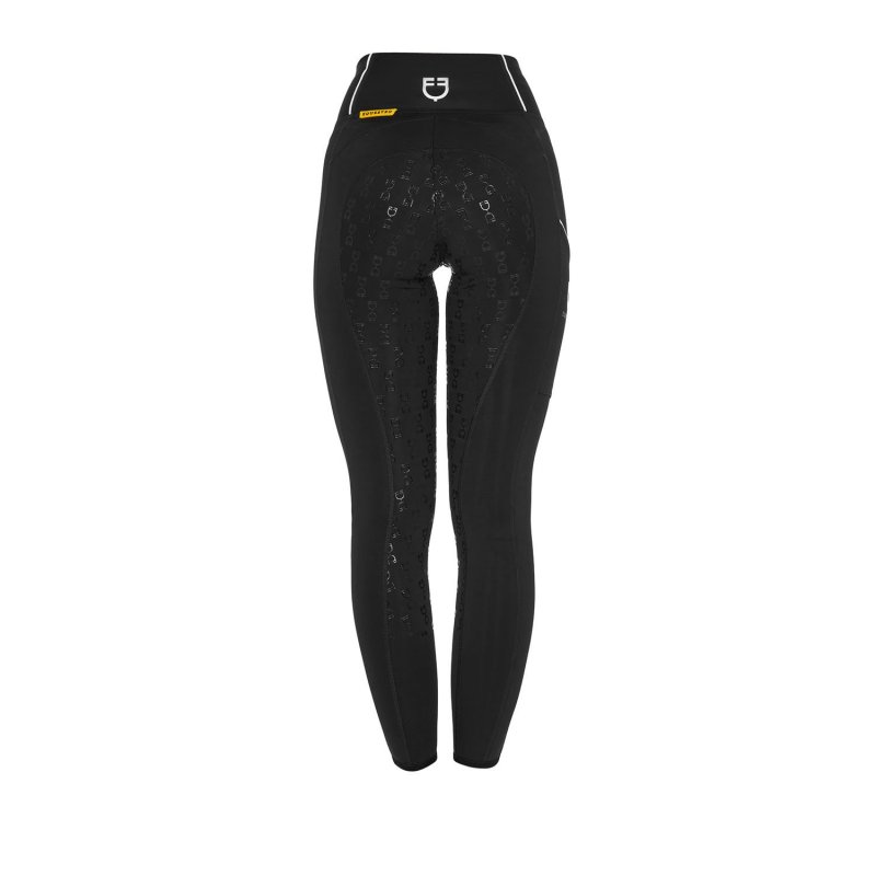 Equestro Leggings donna slim fit full grip - Nero