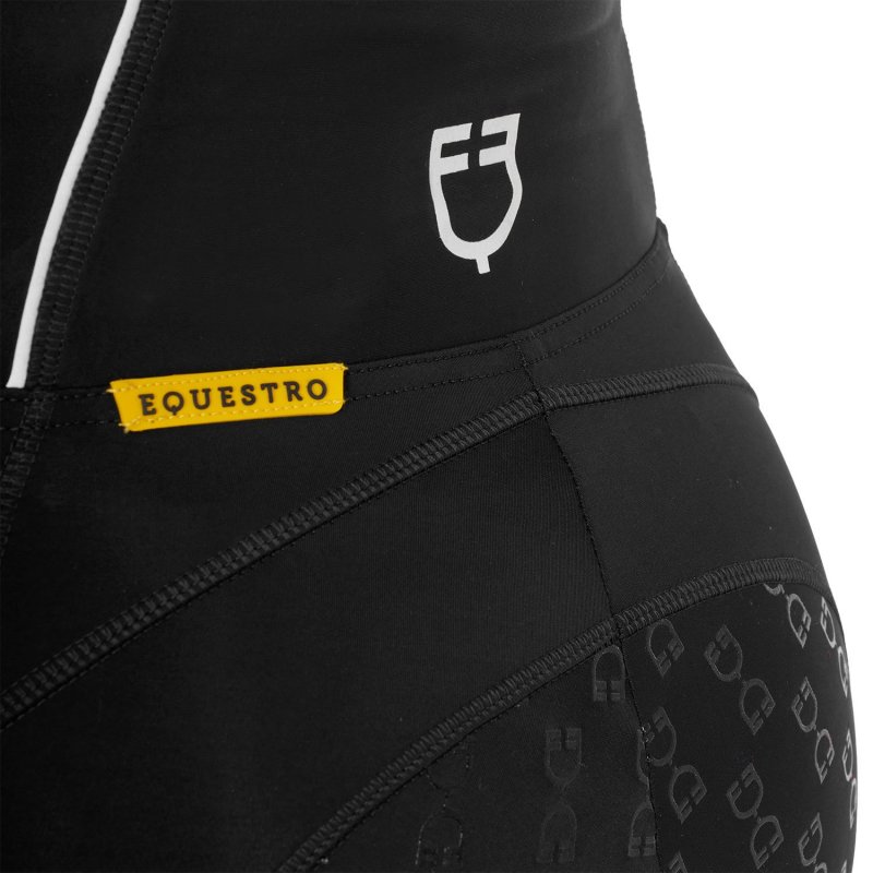 Equestro Leggings donna slim fit full grip - Nero