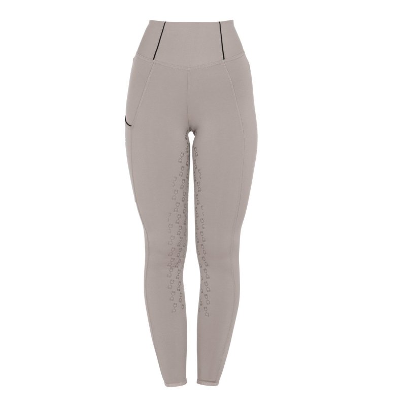 Equestro Leggings donna slim fit full grip - COBBLESTONE (16-1407)