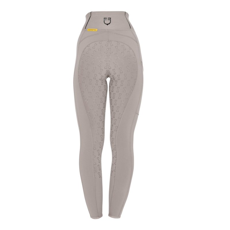 Equestro Leggings donna slim fit full grip - COBBLESTONE (16-1407)