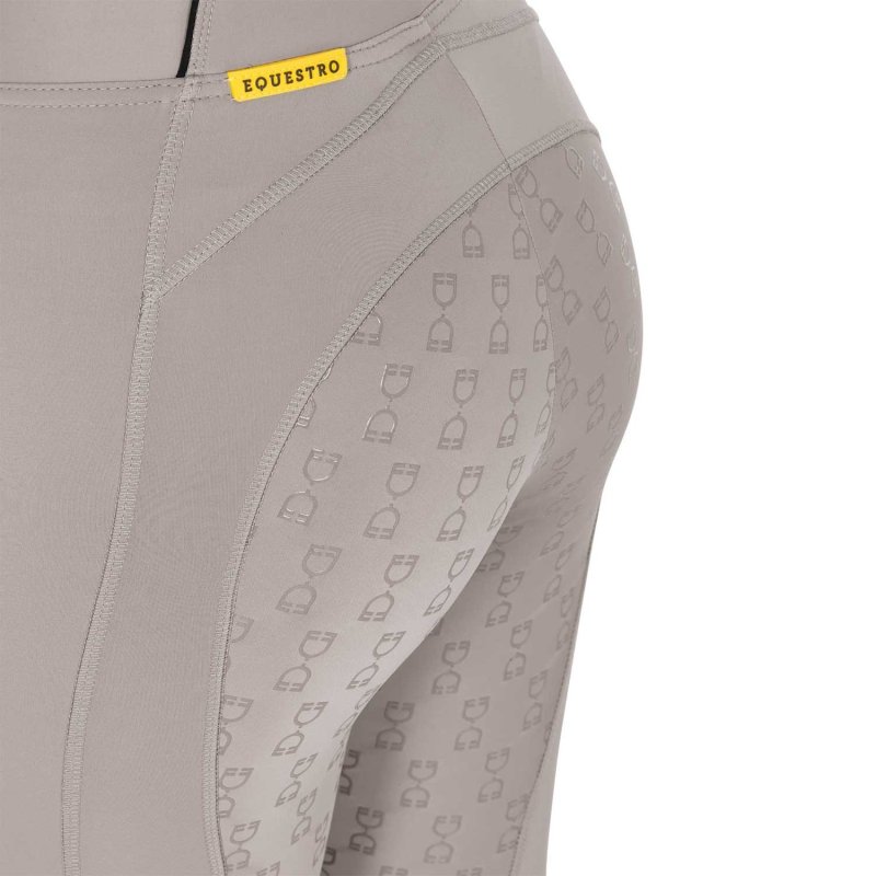 Equestro Leggings donna slim fit full grip - COBBLESTONE (16-1407)