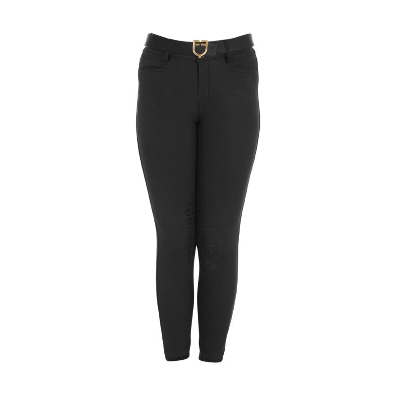 Equestro Pantaloni unisex bambini slim fit - Nero