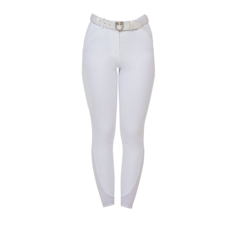 Equestro Pantalone slim fit donna Ridertechnology 2.0 cuciture termosaldate - Bianco