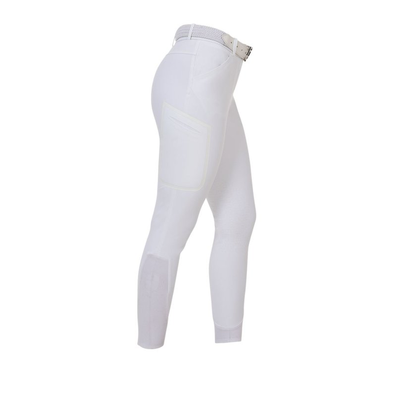 Equestro Pantalone slim fit donna Ridertechnology 2.0 cuciture termosaldate - Bianco