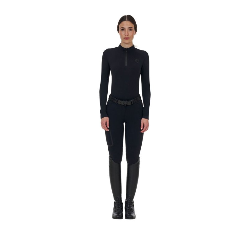 Equestro Pantalone slim fit donna Ridertechnology 2.0 cuciture termosaldate - Nero