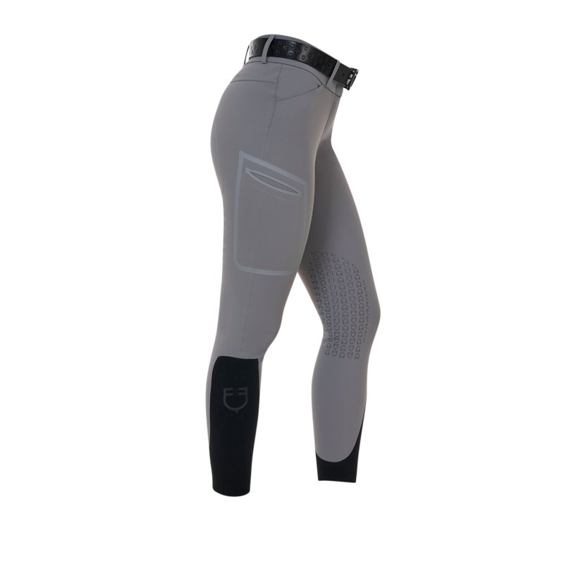 Equestro Pantalone slim fit donna vita alta Ridertechnology 2.0 cuciture termosaldate - MOCKINGBIRD (18-4015)