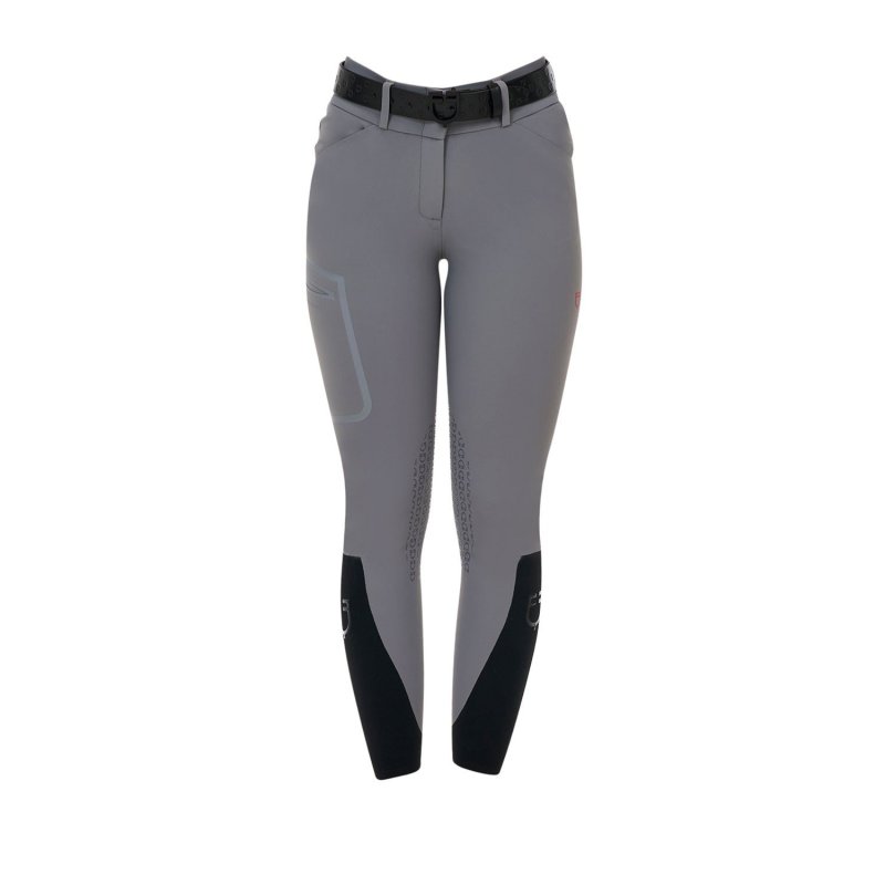 Equestro Pantalone slim fit donna vita alta Ridertechnology 2.0 cuciture termosaldate - MOCKINGBIRD (18-4015)