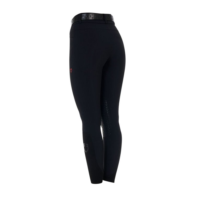 Equestro Pantalone slim fit donna vita alta Ridertechnology 2.0 cuciture termosaldate - Nero