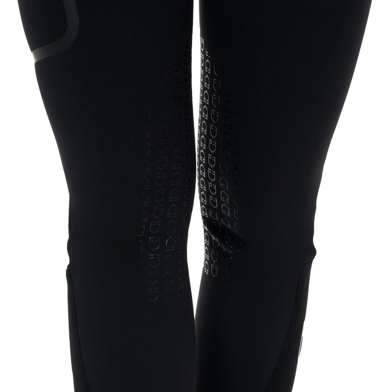 Equestro Pantalone slim fit donna vita alta Ridertechnology 2.0 cuciture termosaldate - Nero