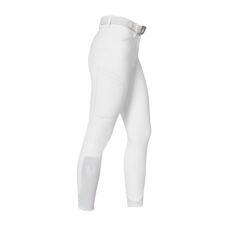 Equestro Pantalone slim fit donna vita alta Ridertechnology 2.0 cuciture termosaldate - Bianco