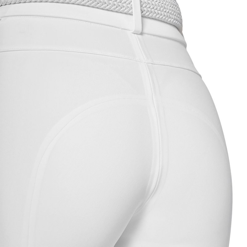Equestro Pantalone slim fit donna vita alta Ridertechnology 2.0 cuciture termosaldate - Bianco