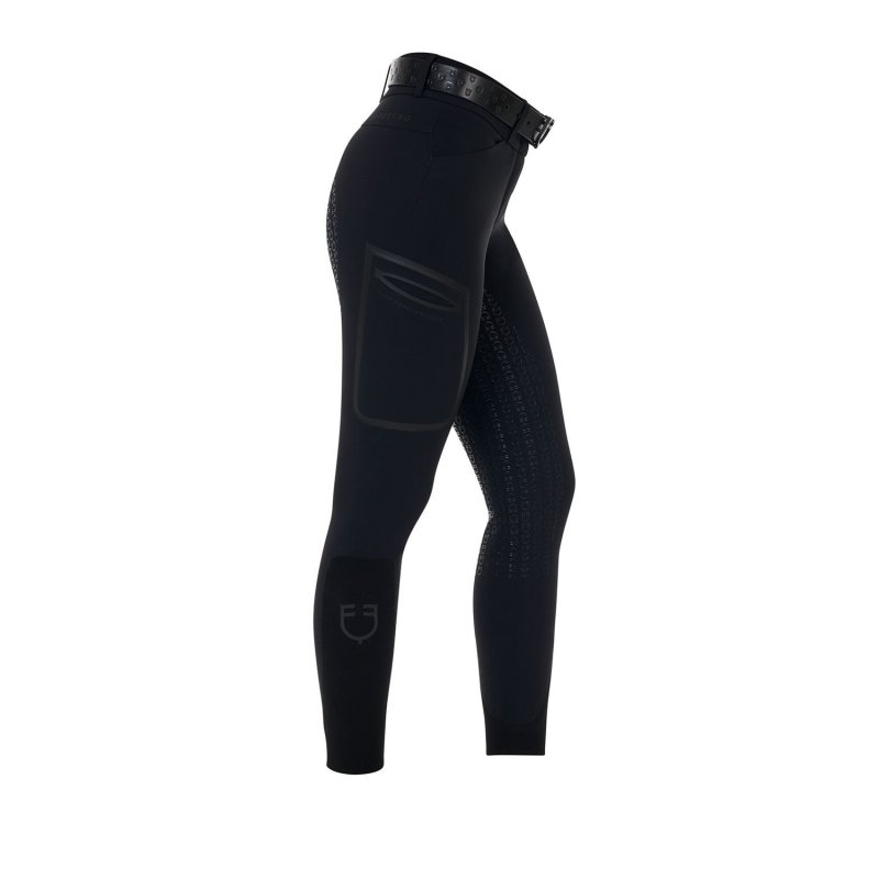 Equestro Pantalone slim fit donna vita alta Ridertechnology 2.0 full grip - Nero