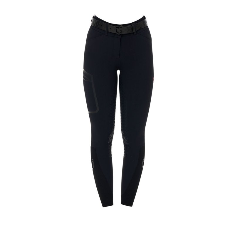 Equestro Pantalone slim fit donna vita alta Ridertechnology 2.0 full grip - Nero