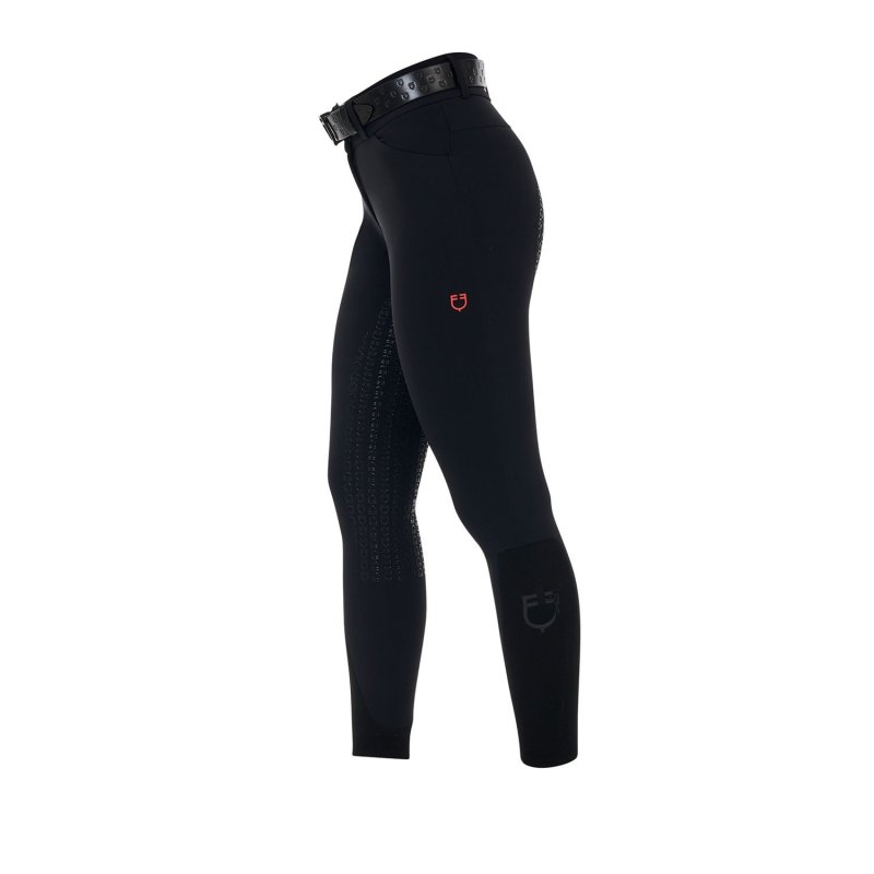 Equestro Pantalone slim fit donna vita alta Ridertechnology 2.0 full grip - Nero