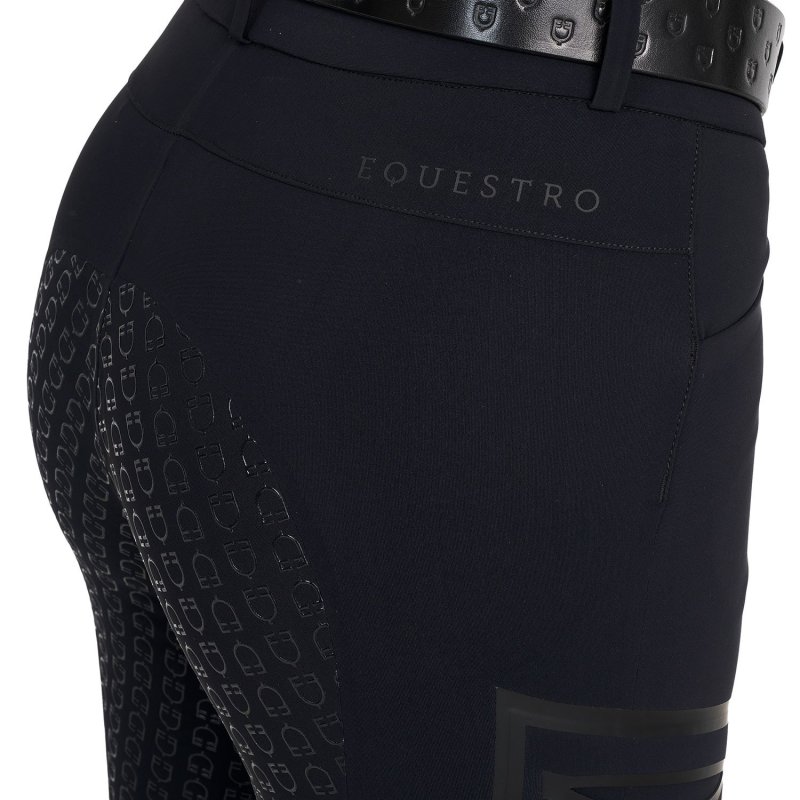 Equestro Pantalone slim fit donna vita alta Ridertechnology 2.0 full grip - Nero