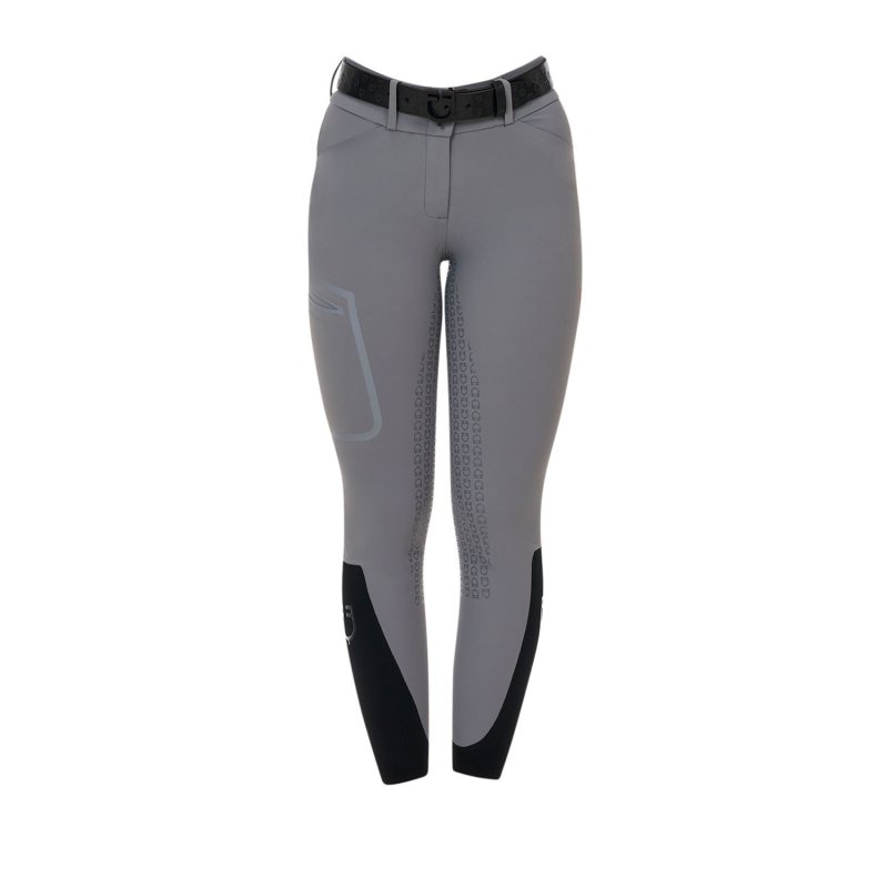 Equestro Pantalone slim fit donna vita alta Ridertechnology 2.0 full grip - MOCKINGBIRD (18-4015)
