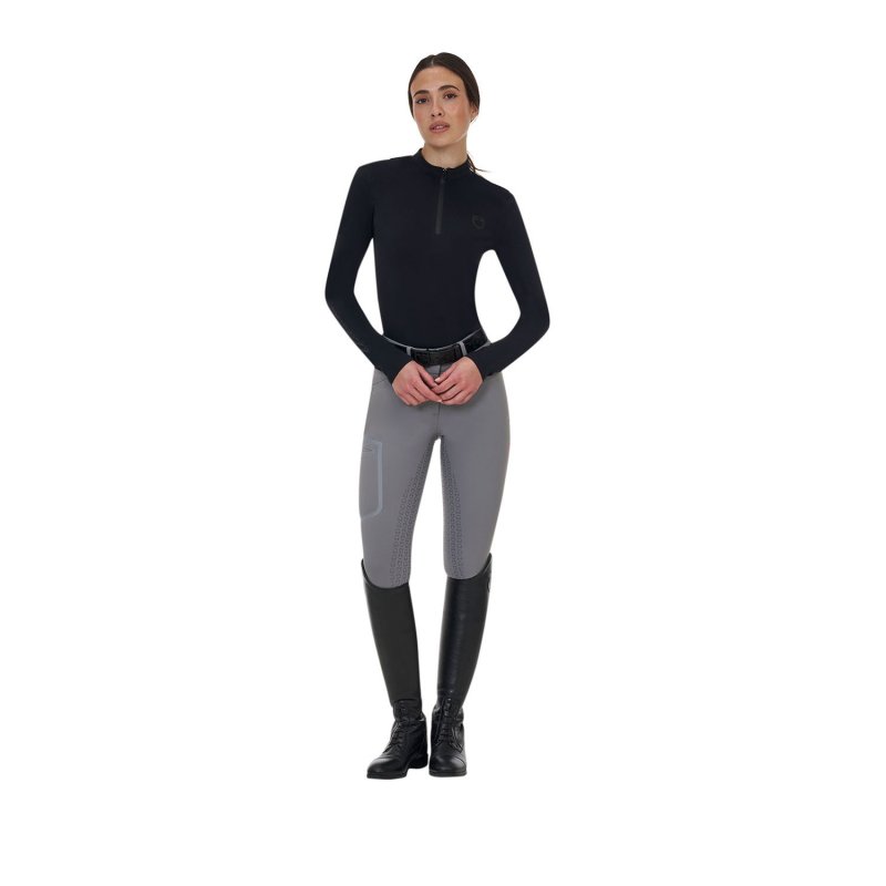 Equestro Pantalone slim fit donna vita alta Ridertechnology 2.0 full grip - MOCKINGBIRD (18-4015)