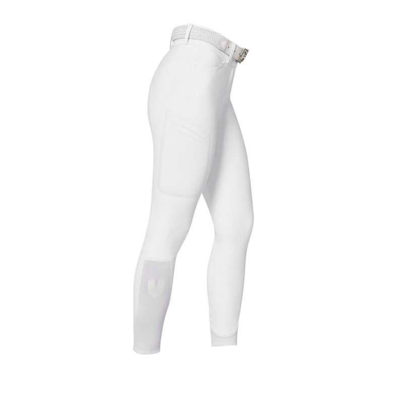 Equestro Pantalone slim fit donna vita alta Ridertechnology 2.0 full grip - Bianco