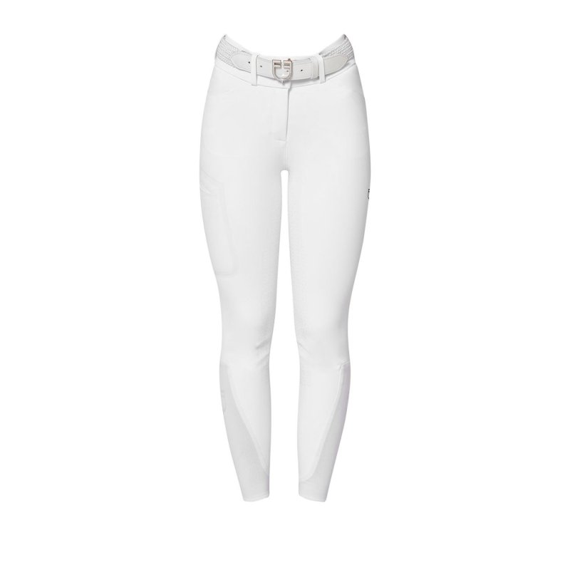 Equestro Pantalone slim fit donna vita alta Ridertechnology 2.0 full grip - Bianco