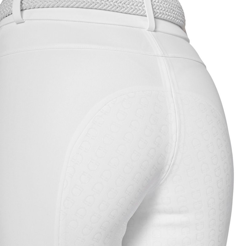 Equestro Pantalone slim fit donna vita alta Ridertechnology 2.0 full grip - Bianco