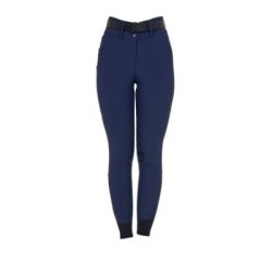 Equestro Pantaloni donna a vita alta monogram - Blu navy