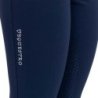 Equestro Pantaloni donna full grip a vita alta logo in strass - Blu navy