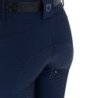 Equestro Pantaloni donna full grip a vita alta logo in strass - Blu navy