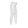 Equestro Pantaloni donna full grip a vita alta logo in strass - Bianco