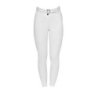 Equestro Pantaloni donna full grip a vita alta logo in strass - Bianco