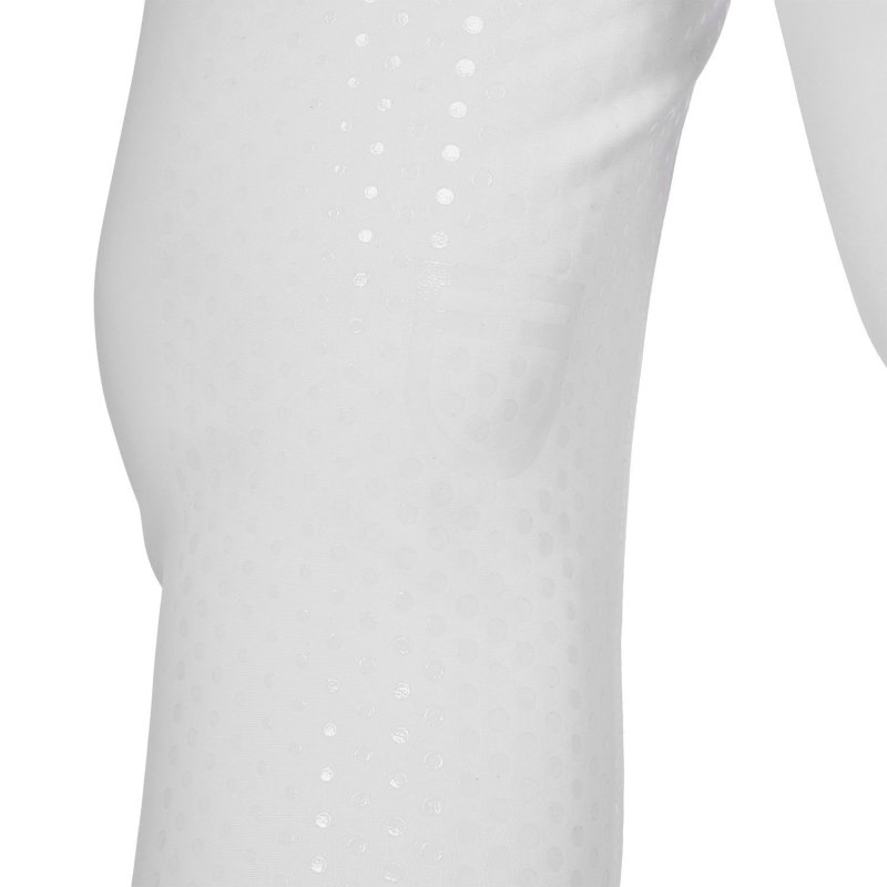 Equestro Pantaloni donna full grip a vita alta logo in strass - Bianco