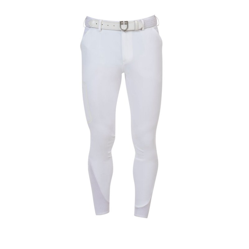 Equestro Pantalone slim fit uomo Ridertechnology 2.0 cuciture termosaldate - Bianco