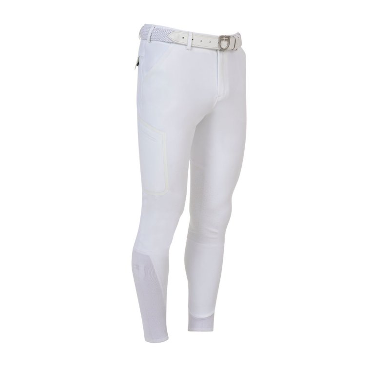 Equestro Pantalone slim fit uomo Ridertechnology 2.0 cuciture termosaldate - Bianco