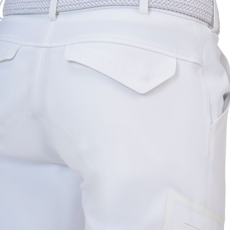 Equestro Pantalone slim fit uomo Ridertechnology 2.0 cuciture termosaldate - Bianco