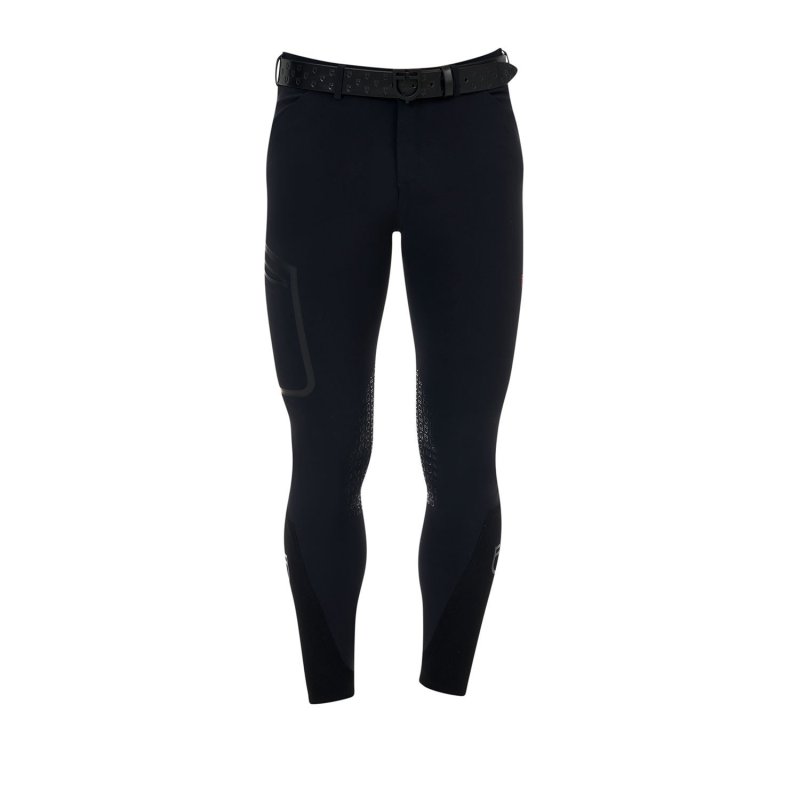 Equestro Pantalone slim fit uomo Ridertechnology 2.0 cuciture termosaldate - Nero