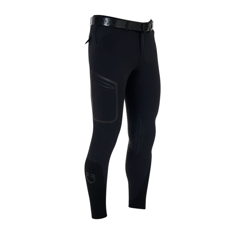 Equestro Pantalone slim fit uomo Ridertechnology 2.0 cuciture termosaldate - Nero