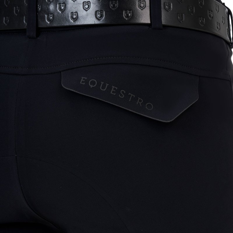Equestro Pantalone slim fit uomo Ridertechnology 2.0 cuciture termosaldate - Nero